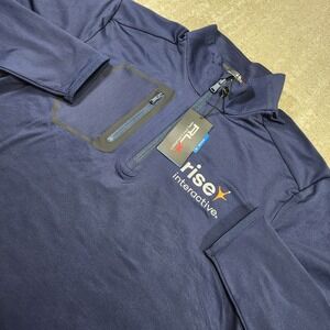Ralph Lauren RLX Sweatshirt Men Medium Performance 1/4 Zip Blue Wicking Golf‎